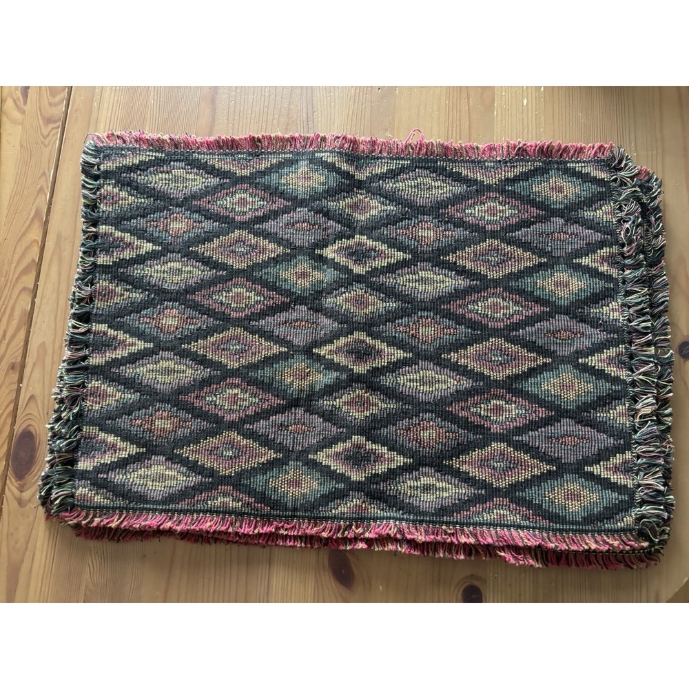W.C. Designs Set of 4 Desert Placemats 13x19 Cotton Southwestern Boho Fringe NWT